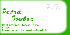 petra tombor business card